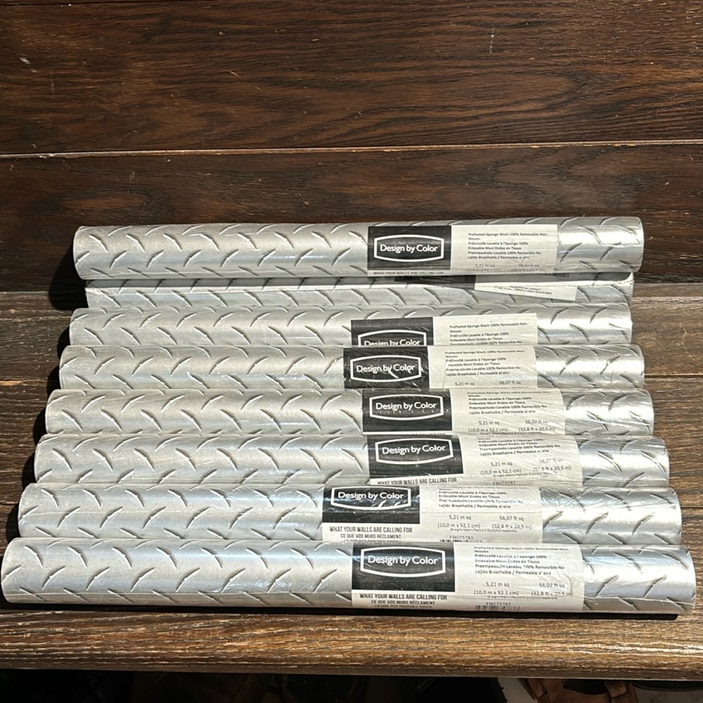 Bundle new Diamond Plate Wallpaper 8 rolls Great for a man cave or boy’s room